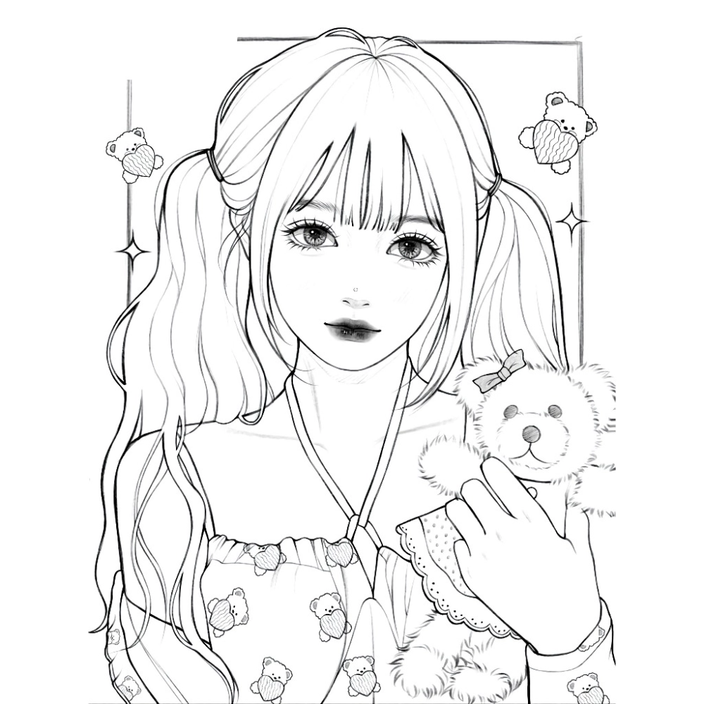 Tải bộ tranh tô màu cô gái dành cho bé