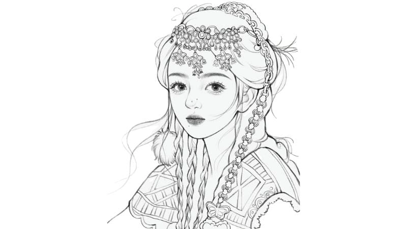 Tải ngay tranh tô màu cô gái mặc áo dài đậm nét truyền thống Việt