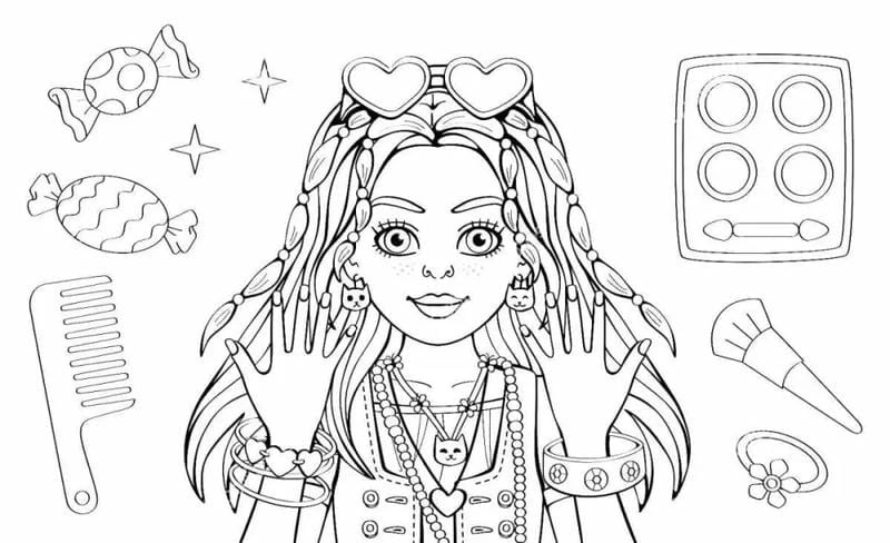 Tải ngay tranh tô màu hình cô gái dễ