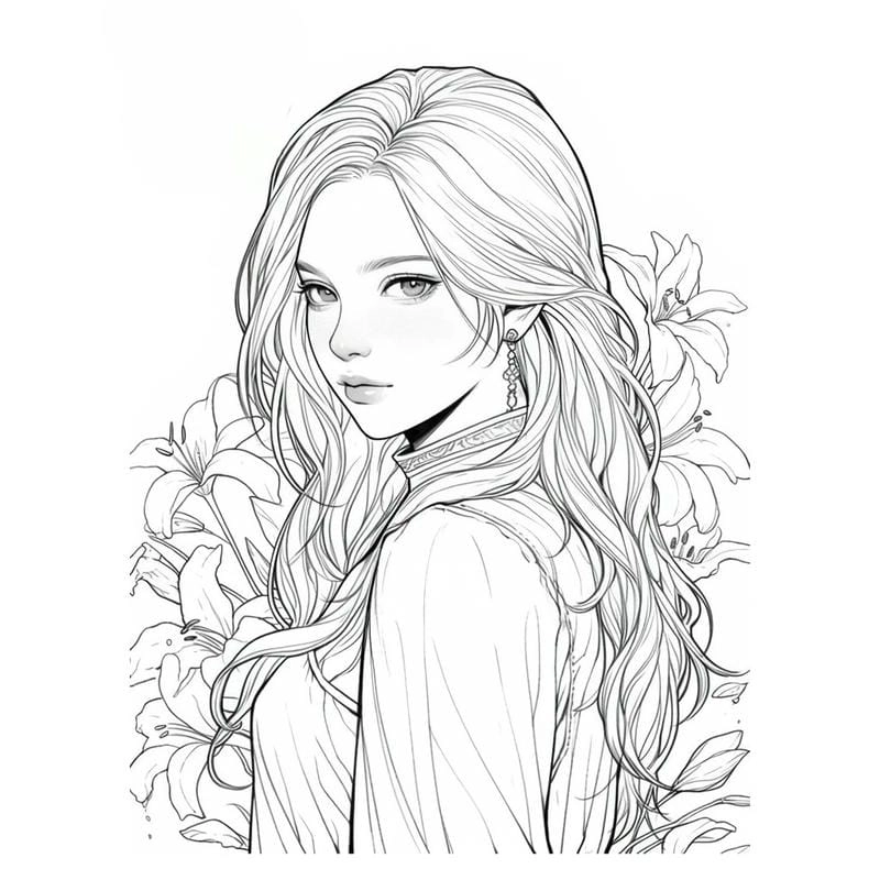 Chọn lọc coloring pages tranh tô màu cô gái hiện đại sinh động thu hút