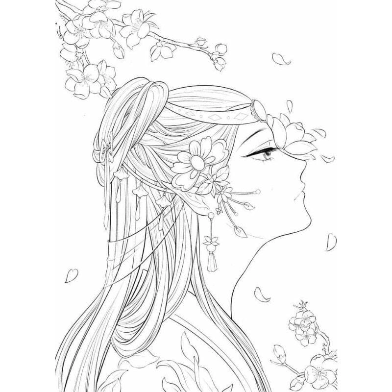 Rèn luyện kỹ năng với tranh tô màu chân dung cô gái chi tiết chân thực