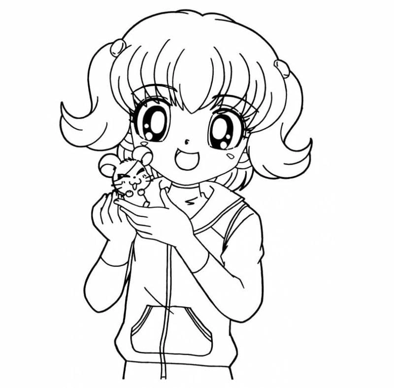 Bộ tranh tô màu cô gái anime cực chất