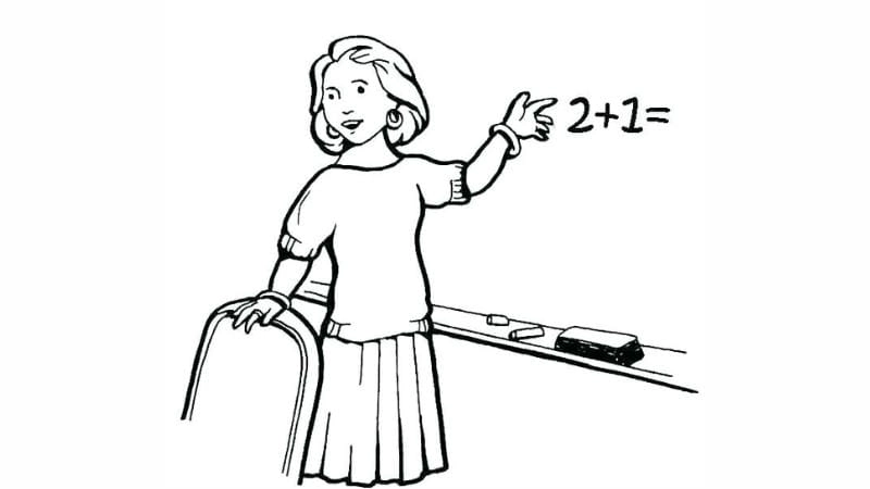 Rèn kỹ năng cùng hình tô màu cô giáo sinh động