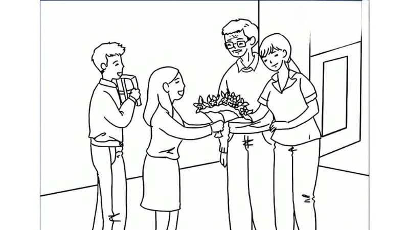 Bé vẽ tranh tô màu 20 10 tặng cô thật ý nghĩa