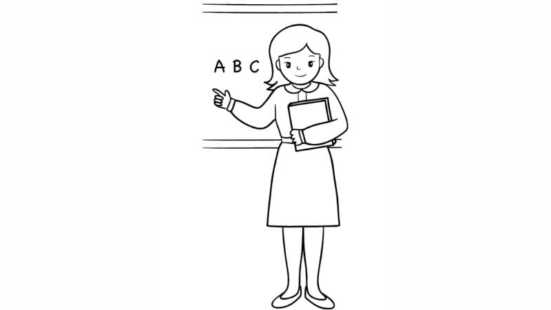 Bé rèn kỹ năng với tranh tô màu về cô giáo