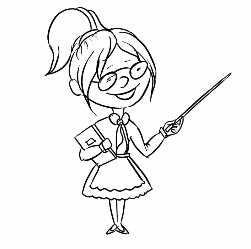 Tranh tô màu cô giáo của bé dễ thương sinh động cho bé sáng tạo