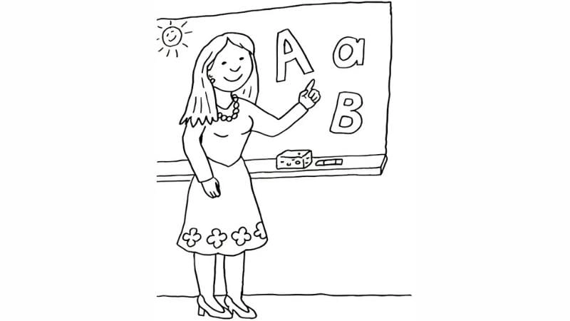 Tranh tô màu về thầy cô là công cụ giáo dục tình cảm học đường