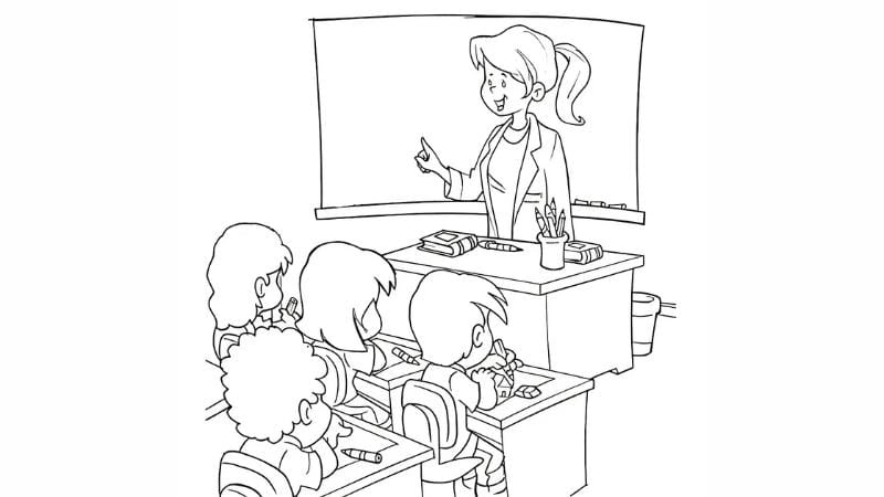 Tải ngay bộ tranh tô màu thầy cô giáo đẹp