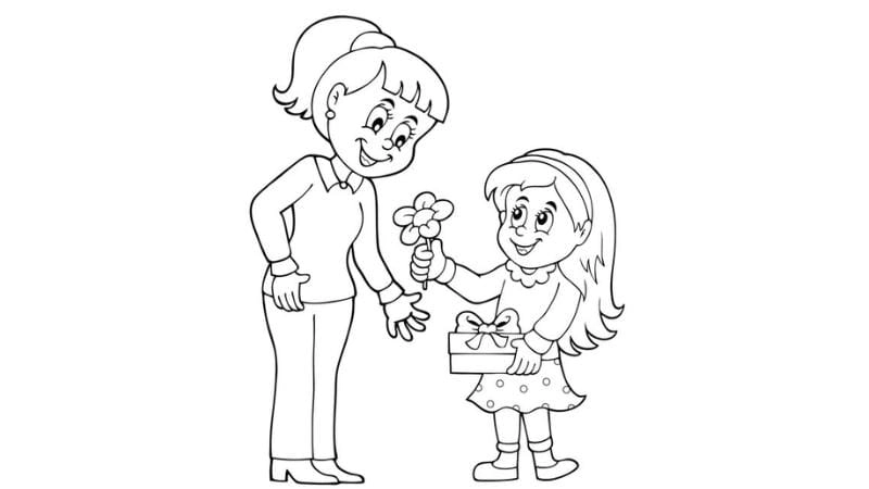 Sáng tạo với tranh tô màu tặng hoa cô giáo