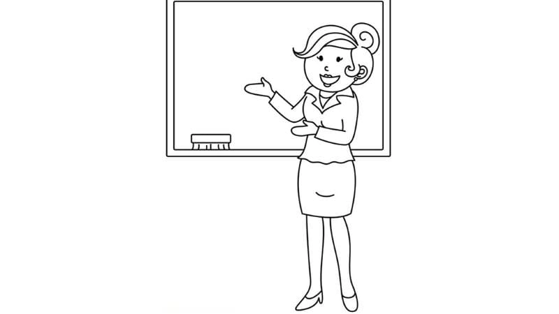 Giúp bé tô màu cô giáo thật sinh động