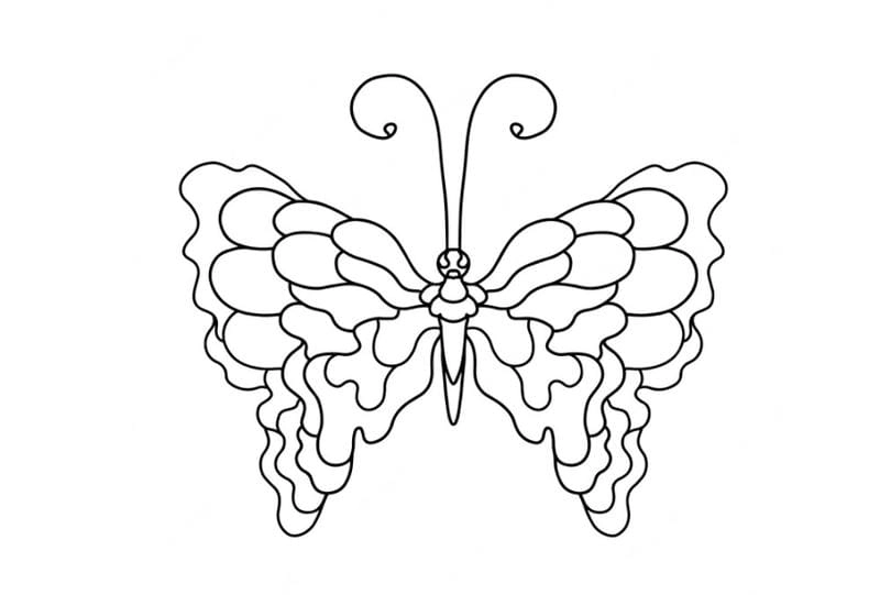 Gợi ý mẫu bướm tô màu dễ thương cho bé