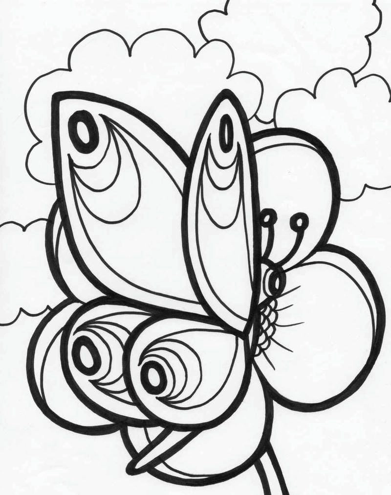 Bộ sưu tập hình ảnh con bướm cho trẻ tô màu đa dạng