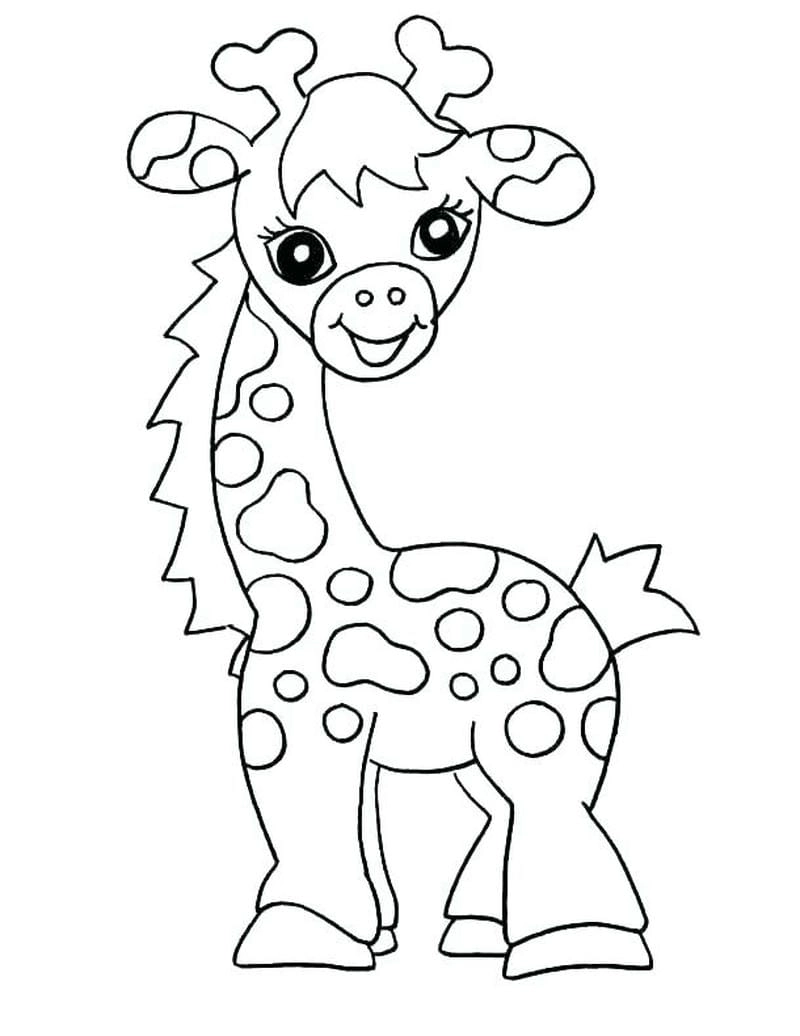 Khám phá tranh tô màu con hươu cao cổ