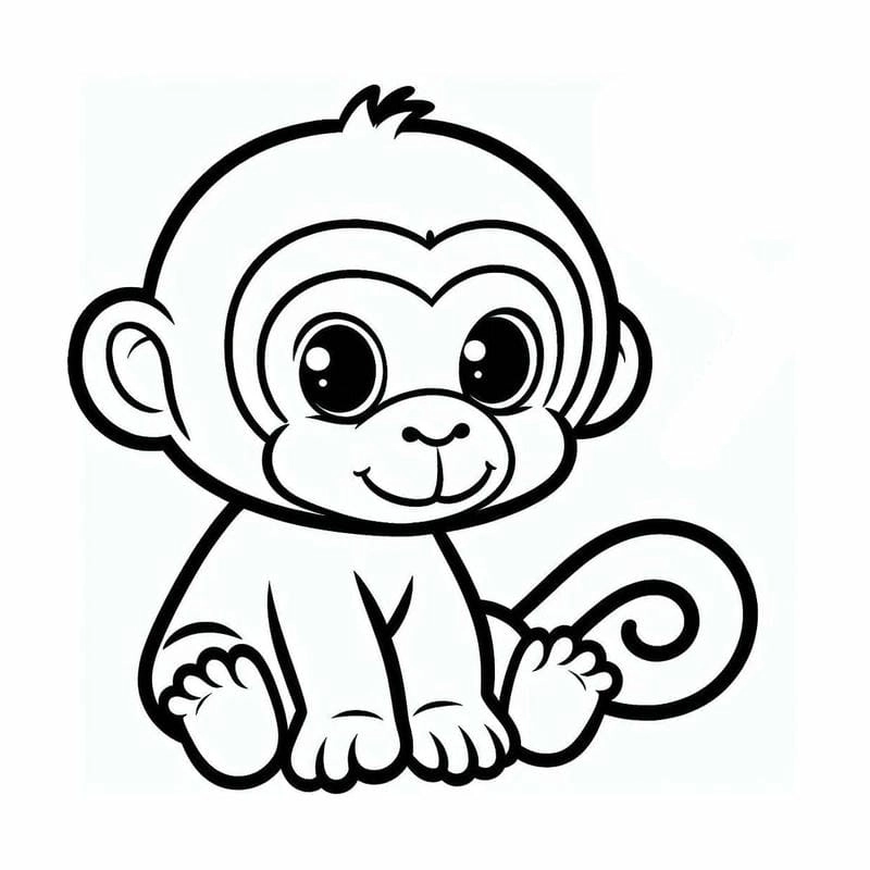 Tải ngay bộ hình con khỉ tô màu