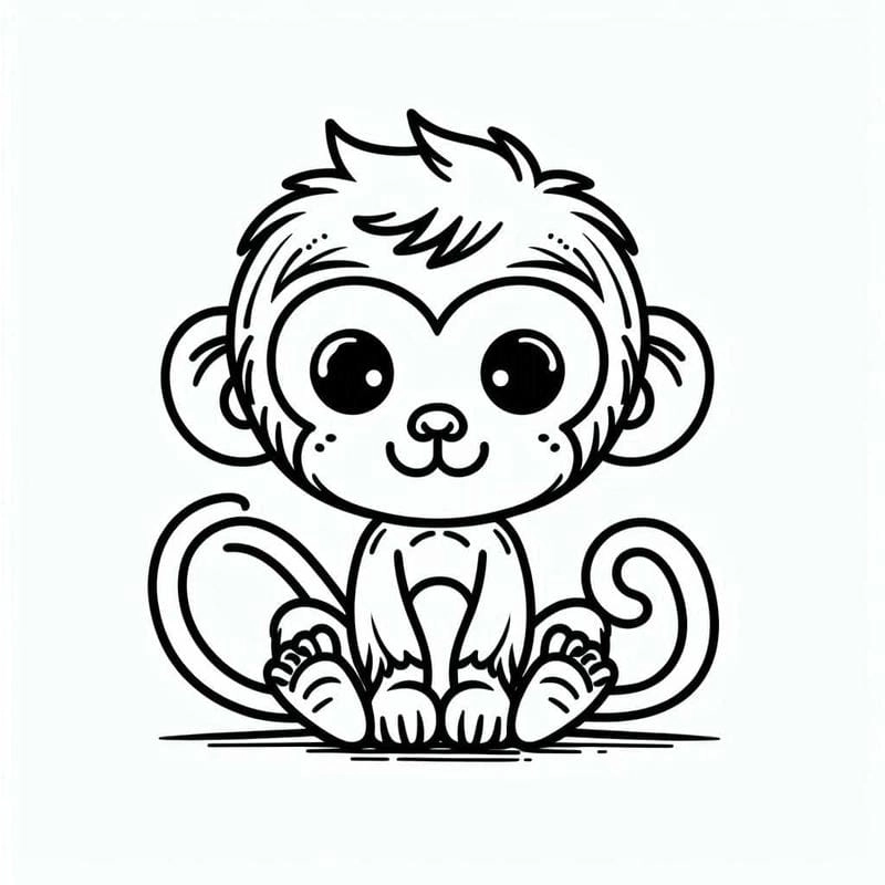 Tải ngay bộ tô màu hình con khỉ miễn phí