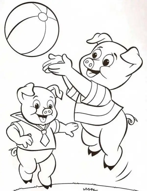 Tô màu nghệ thuật với tranh tô màu con lợn truyền thống