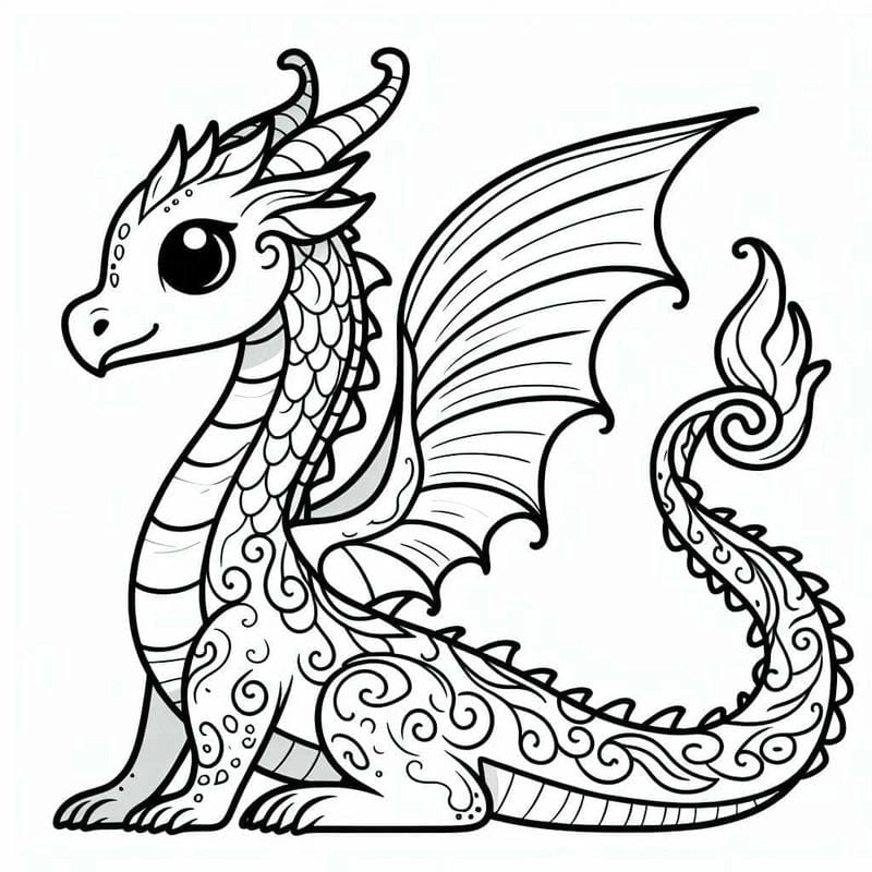 Mẹ hãy tải về hình rồng tô màu giúp bé luyện kỹ năng tô