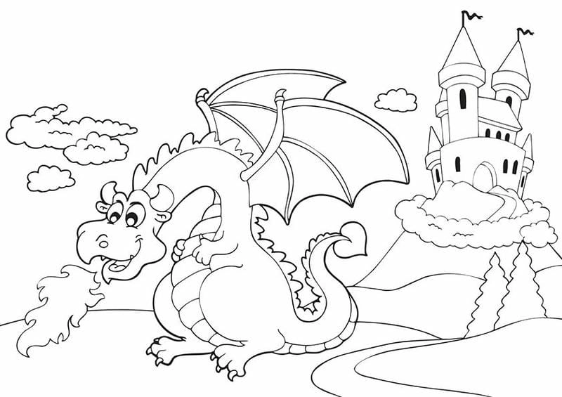 Tô sáng tạo với tranh tô màu rồng lửa