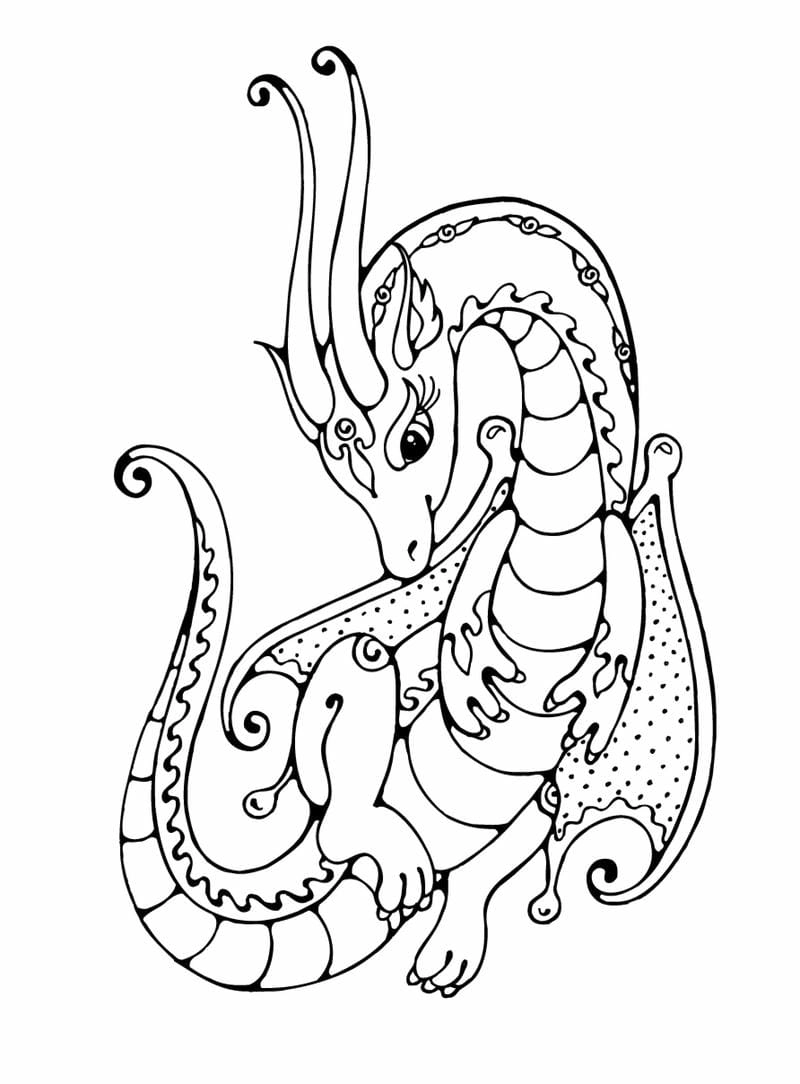 Tuyển chọn mẫu rồng tô màu hấp dẫn bé trai yêu khám phá