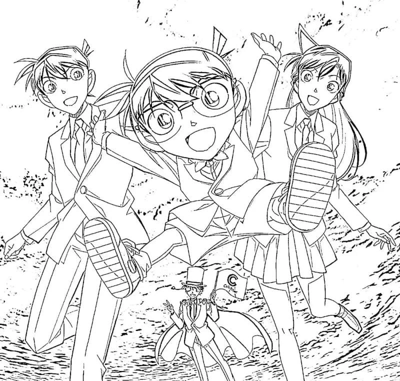 Khám phá bộ tranh tô màu conan siêu dễ thương