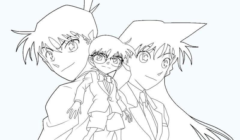 Tải ngay mẫu tranh tô màu kudo shinichi chuẩn đẹp