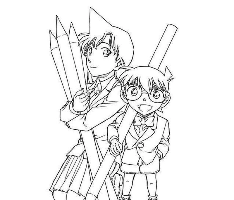 Giúp bé thư giãn với tô màu conan và ran