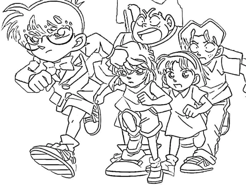 Top mẫu tranh tô màu anime conan cực hot