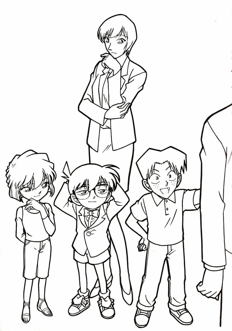 Tặng bé bộ hình ảnh conan tô màu dễ thương