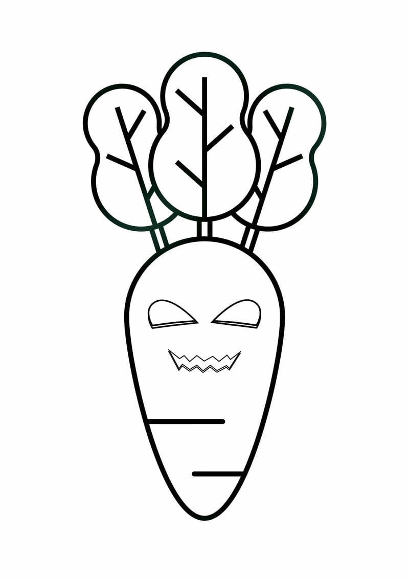 Bộ sưu tập hình ảnh củ cà rốt chưa tô màu cho bé