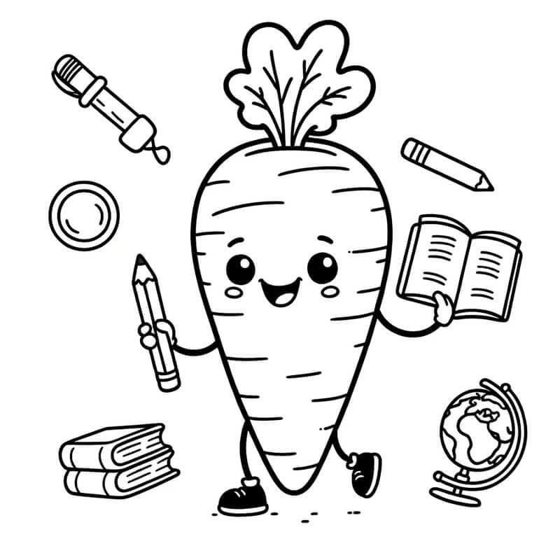 Tải ngay hình ảnh củ cà rốt chưa tô màu cho bé