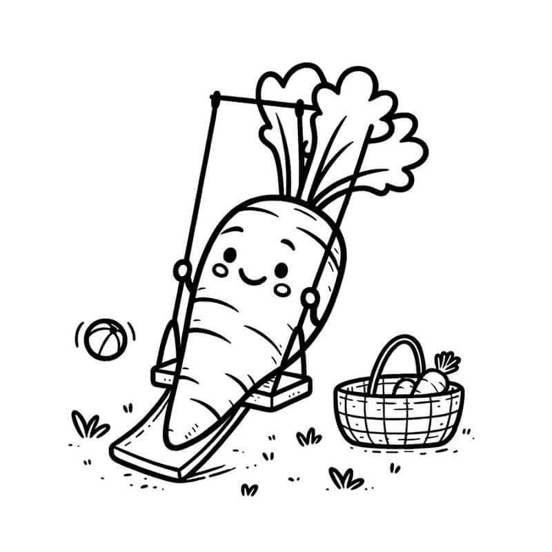 Bé thích mê với bộ cà rốt tô màu dễ tải dễ in