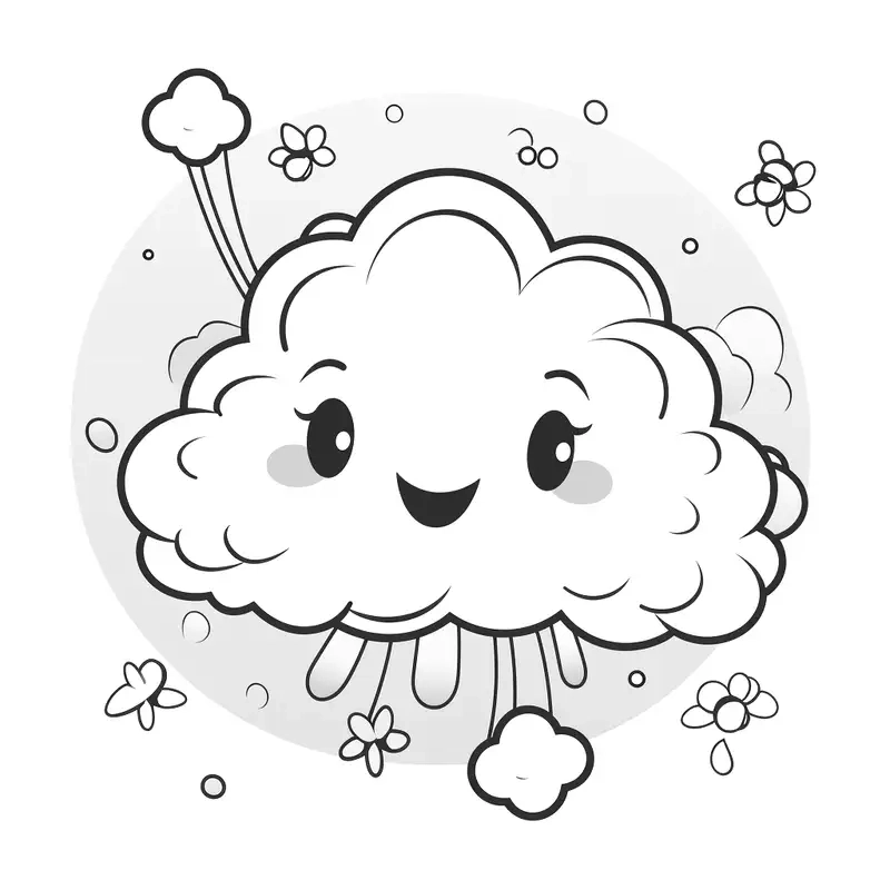 Bộ tranh tô màu đám mây và ông mặt trời cho bé từ 3 tuổi