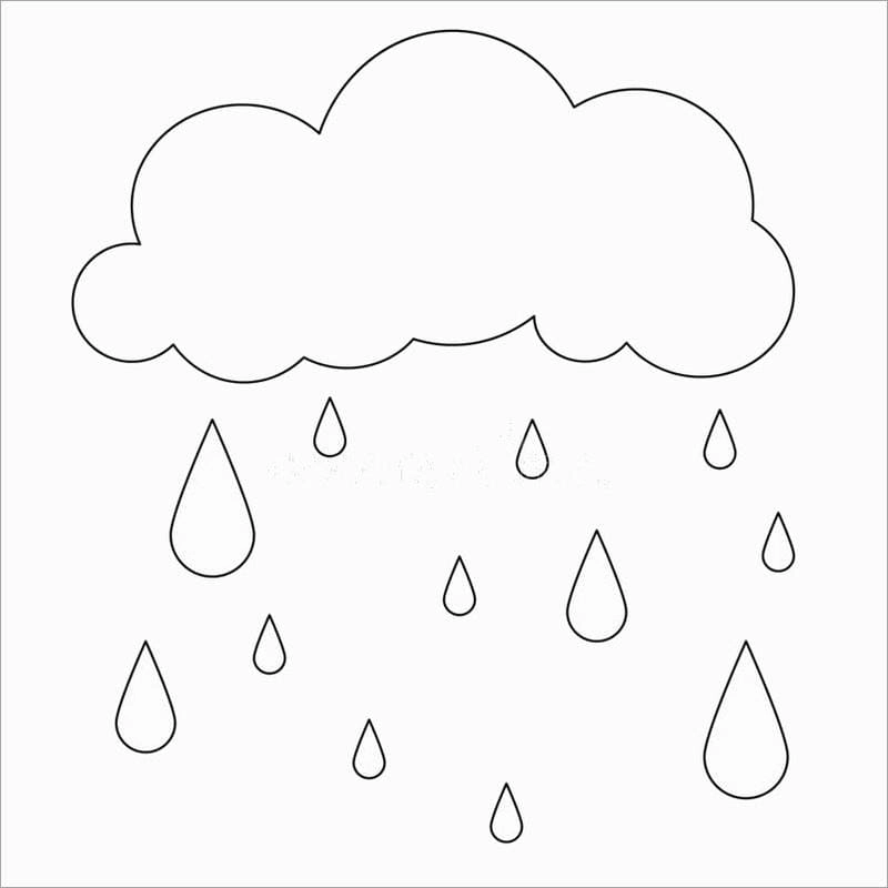Bé học tô với tranh tô màu đám mây đơn giản dễ thương