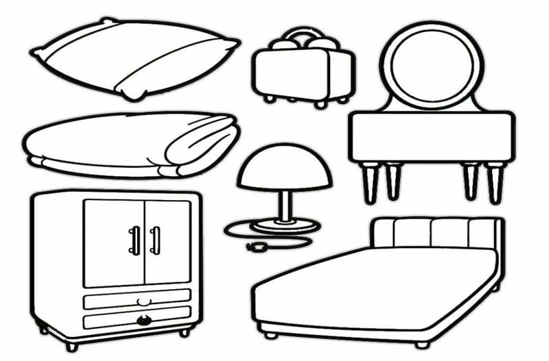 Tranh tô màu đồ dùng gia đình cho bé sáng tạo mỗi ngày