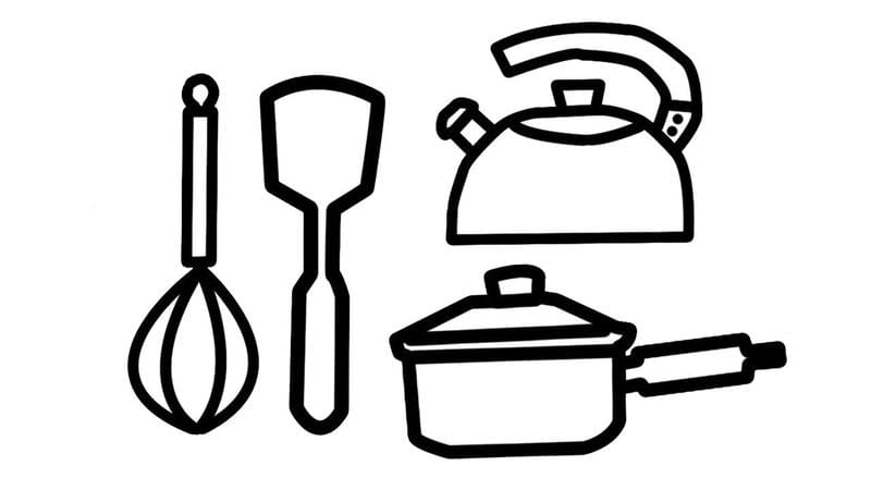 Bé yêu mê mẩn tranh tô màu vật dụng gia đình đẹp sinh động