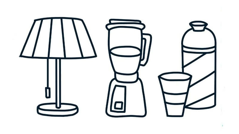 Tải ngay hình ảnh tô màu đồ dùng trong gia đình rèn kỹ năng