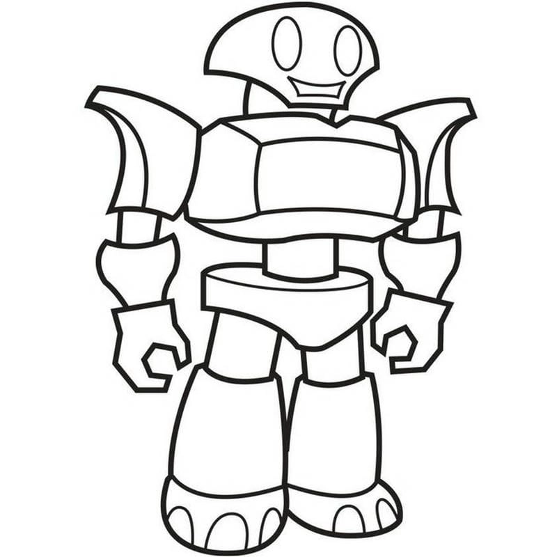 Bé mê công nghệ thích tranh tô màu robot đơn giản