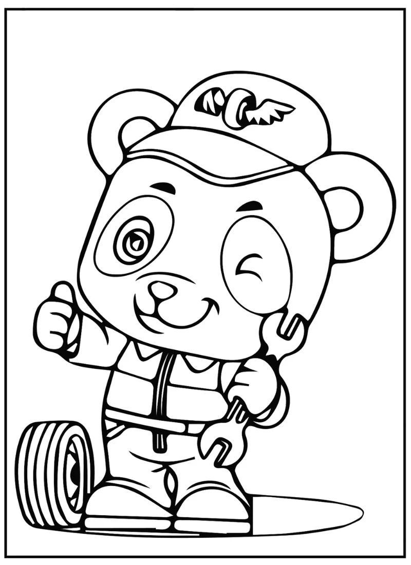 Gợi ý tranh tô màu chúng tôi đơn giản là gấu cute