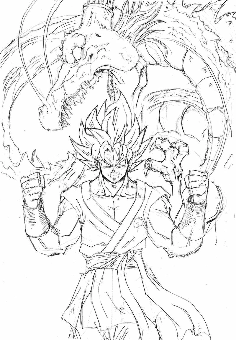 Bộ hình tô màu goku đa dạng giúp bé phát triển tư duy