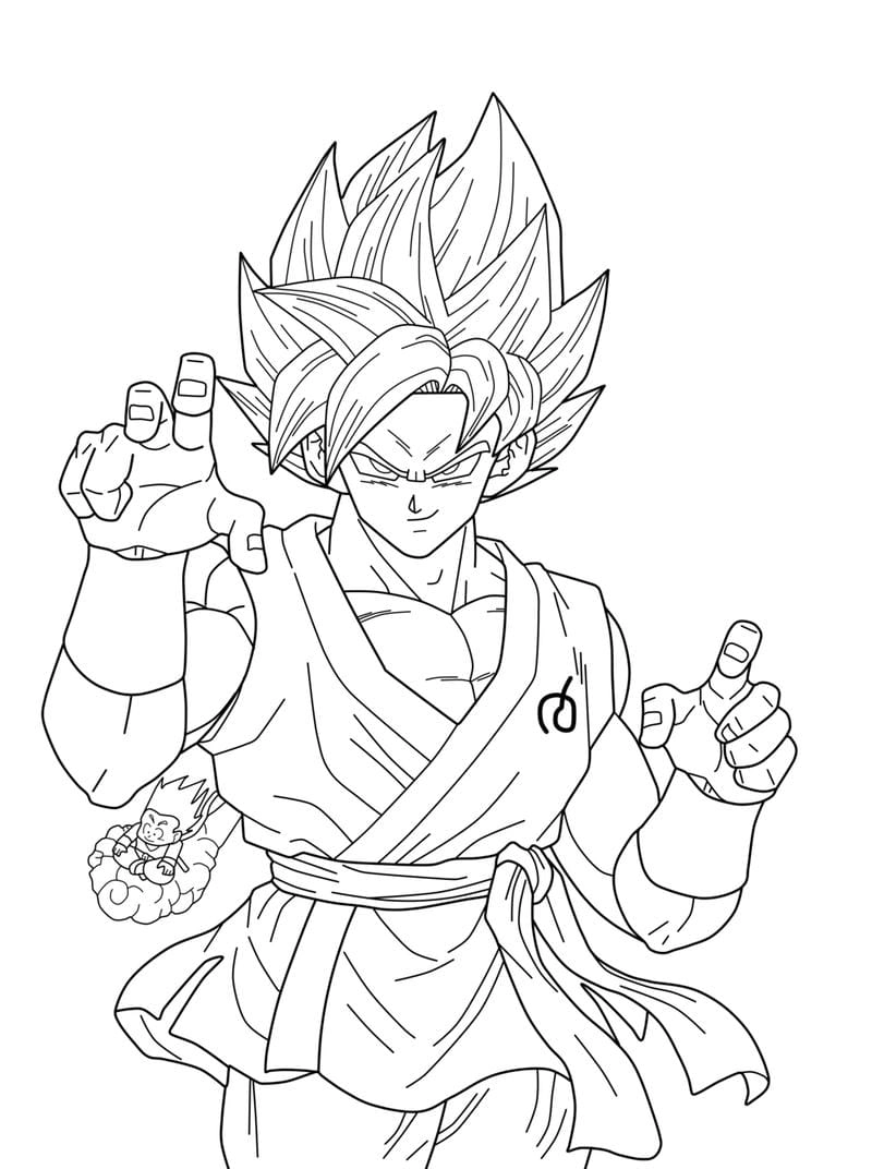 Gợi ý tô màu goku giúp bé rèn luyện kỹ năng sáng tạo