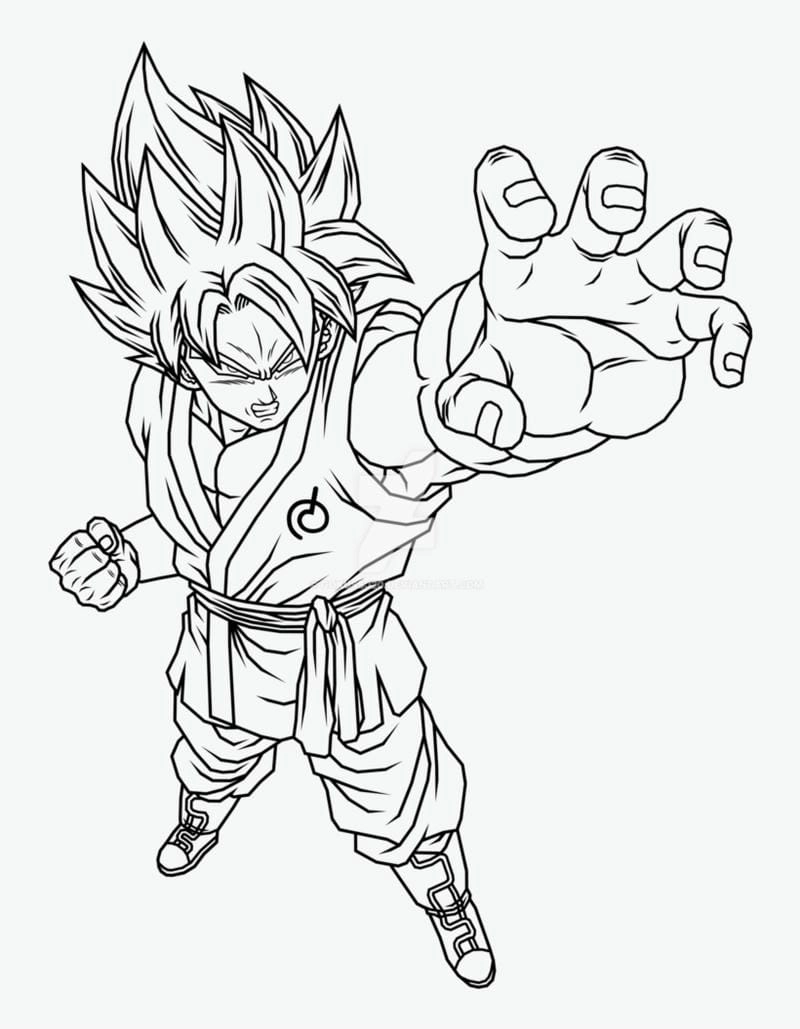 Tranh tô màu goku bản năng vô cực siêu đẹp cho bé sáng tạo