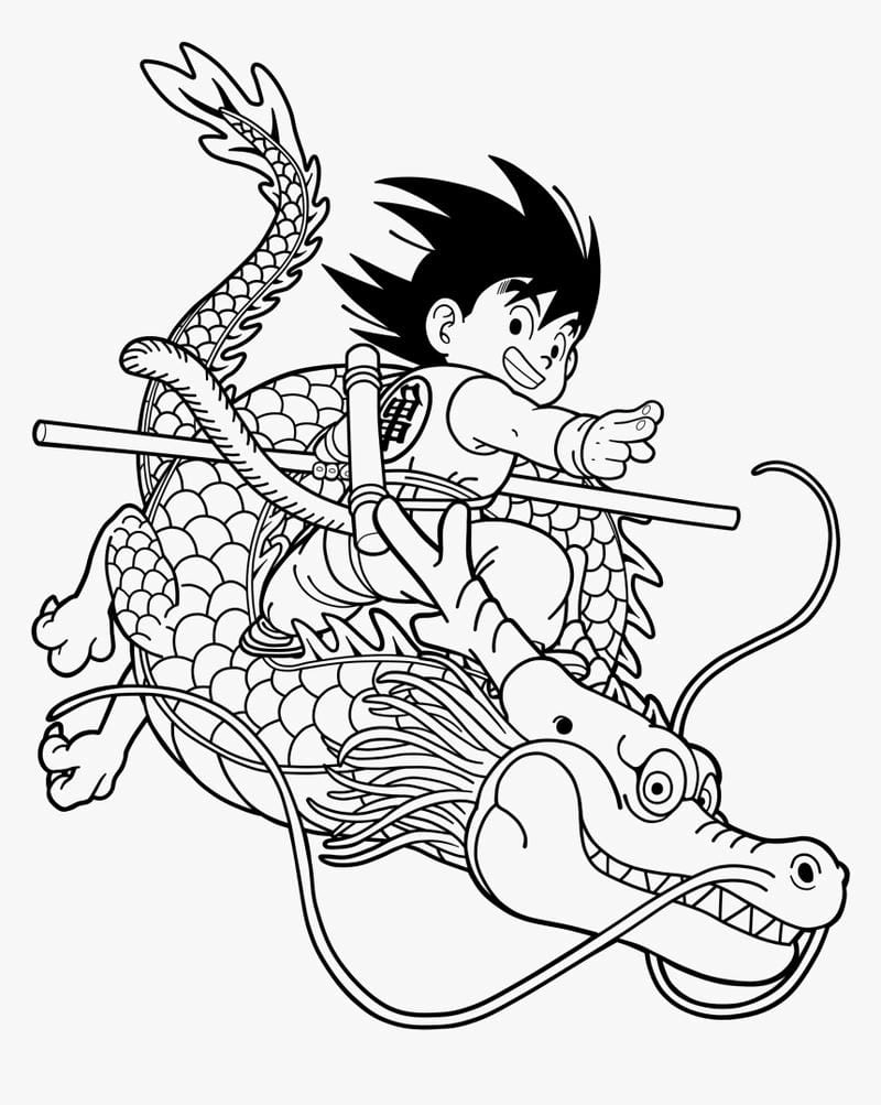 Giúp bé tập to màu songoku với hình dễ thương độc đáo