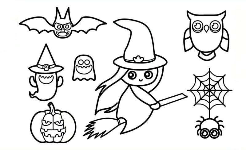 Giúp bé học màu qua in tranh tô màu halloween thú vị