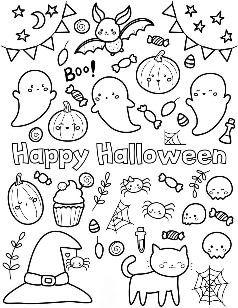 Cùng bé sáng tạo với tranh tô màu phù thủy halloween