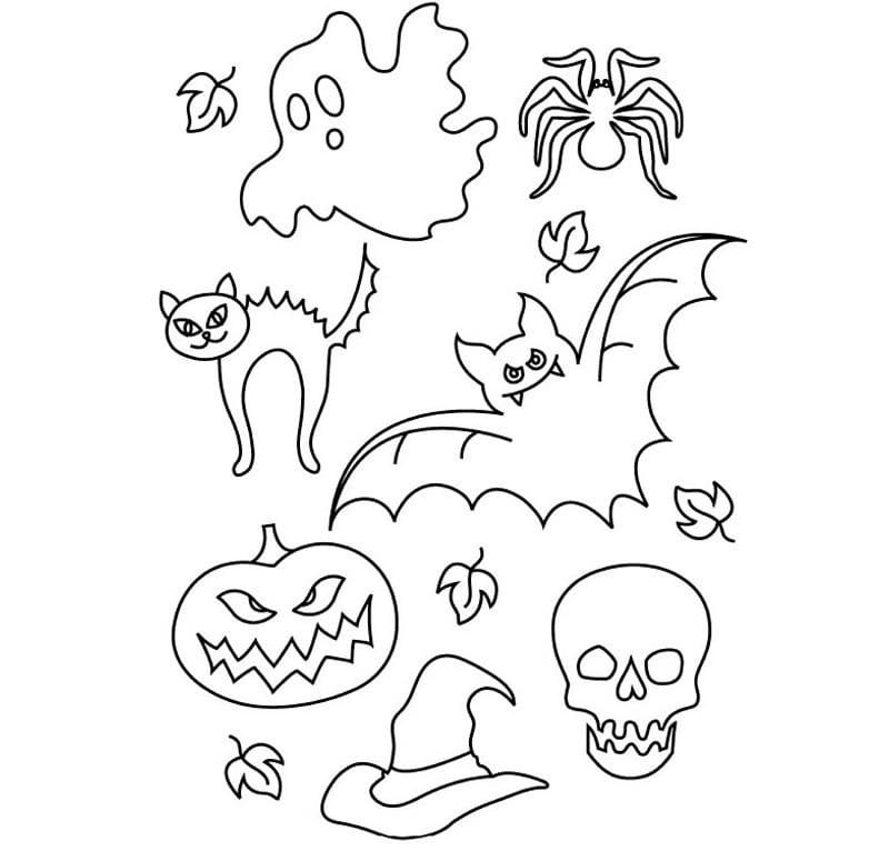 Sôi động cùng tranh tô màu lễ hội halloween với mặt nạ và trang phục