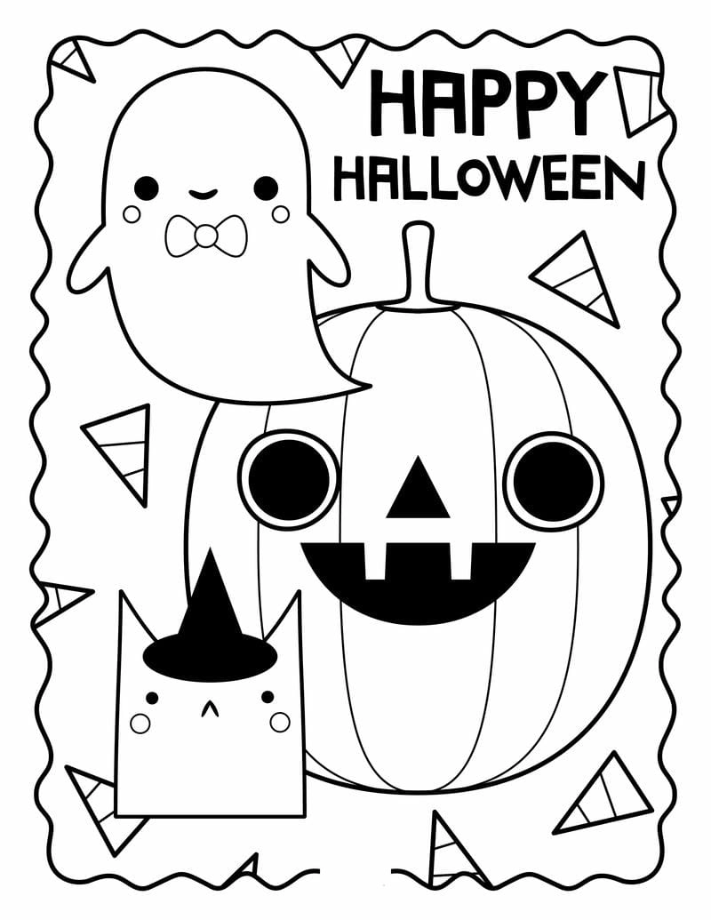 Bộ sưu tập hình tô màu halloween cho bé rèn kỹ năng