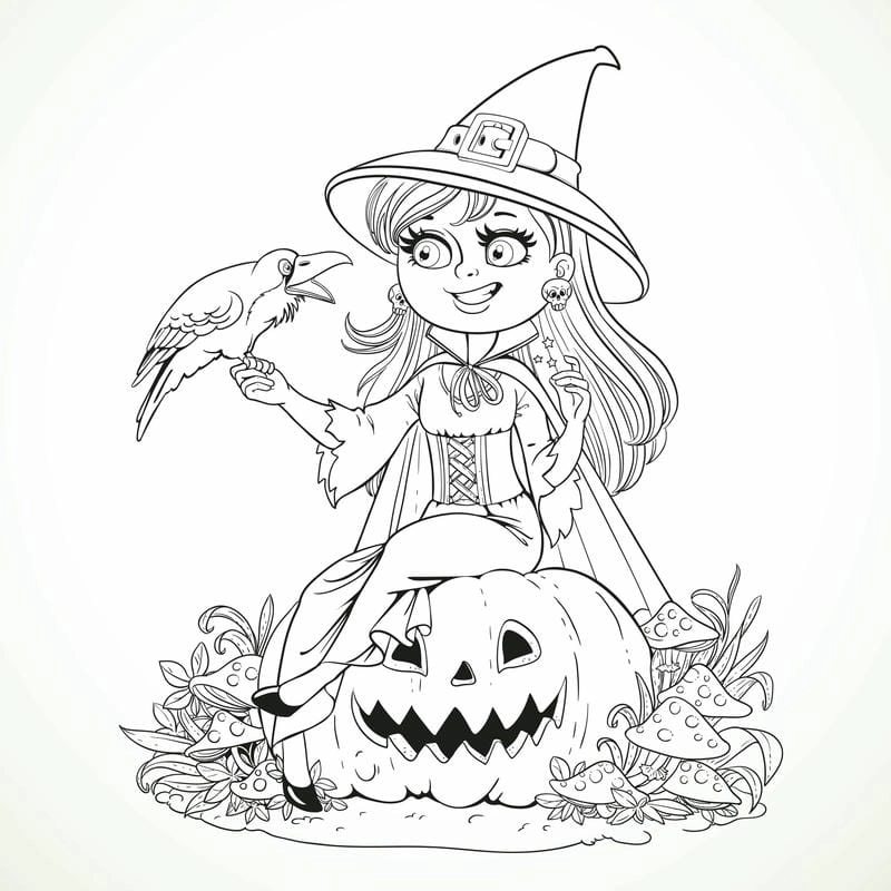 Vẽ nên thế giới phép thuật với tô màu phù thủy halloween