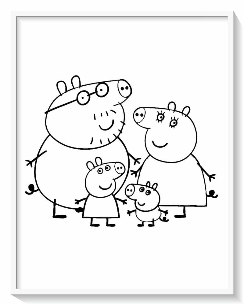 Tải và in hình tô màu heo peppa miễn phí