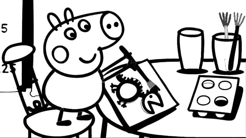 Nhấn ngay để tải tranh tô màu heo peppa đẹp