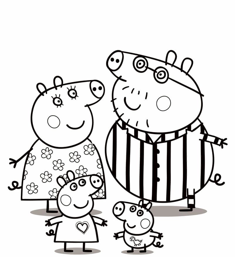 Bé tập tô với hình heo peppa tô màu ngộ nghĩnh
